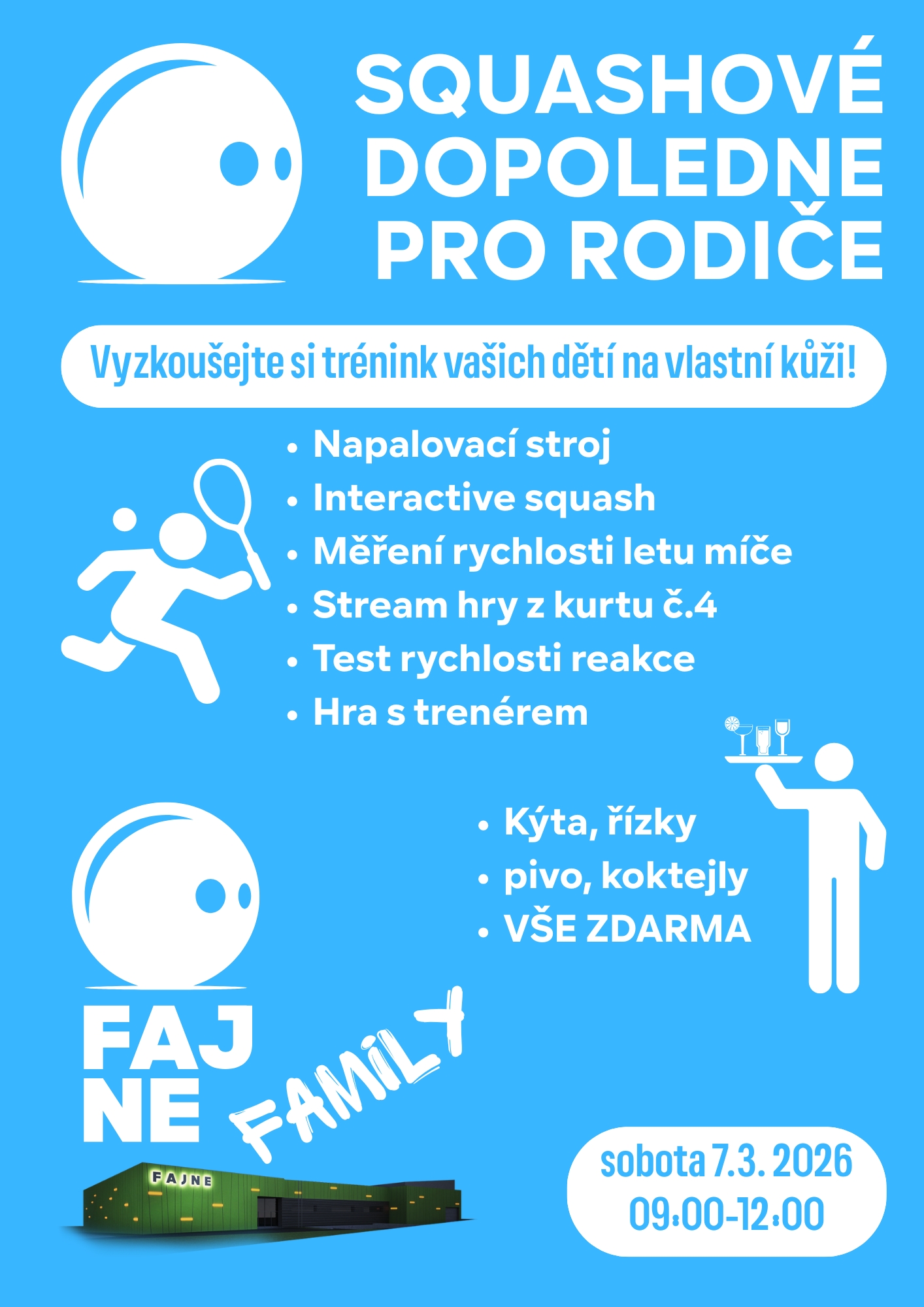Pozvánka na SQUASH DAY pro NAŠE rodiče a hráče squashe