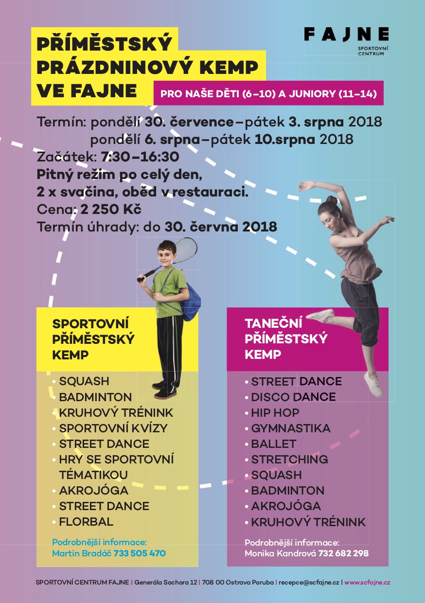 Poslední volné místa LETNÍ PŘÍMĚSTSKÝ KEMP FAJNE